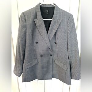 J. Crew Black and White Checkered Blazer 98% thin wool